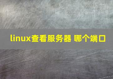 linux查看服务器 哪个端口